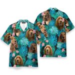 Cocker Spaniel Dog In Tropical Green Leaves Hawaiian Shirt
