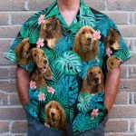 Cocker Spaniel Dog In Tropical Green Leaves Hawaiian Shirt