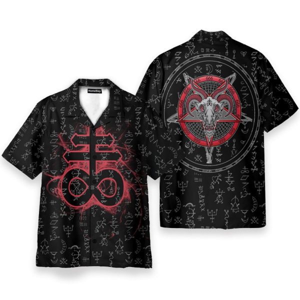 Satanism Magic Circle Men'S Button'S Up Shirts Hawaiian Shirt