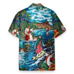 Funny Jesus Surfing On Island Hawaiian Shirt