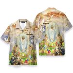 Jesus Happy Easter Men'S Button'S Up Shirts Hawaiian Shirt