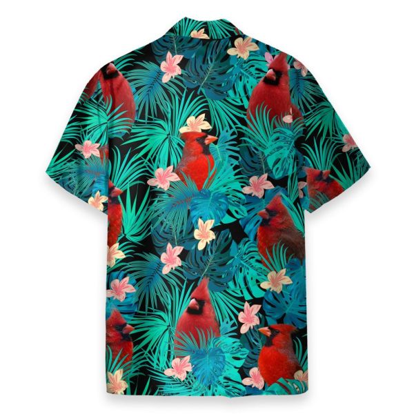 Cardinal Tropical Flowers Pattern Hawaiian Shirt
