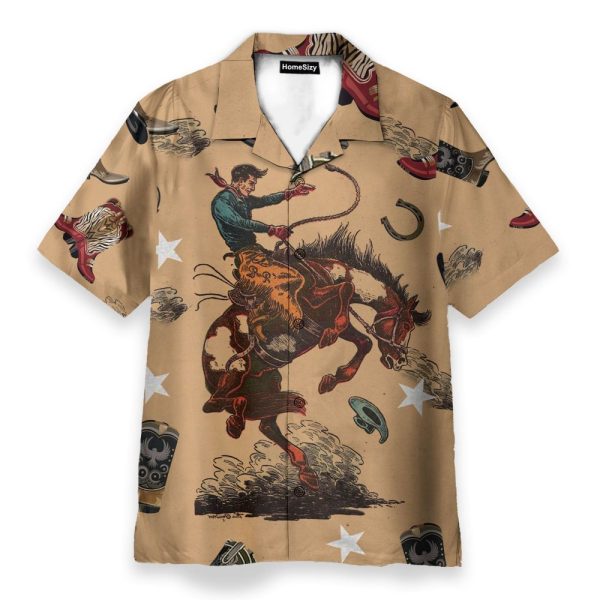 Cowboy Life Men'S Button'S Up Shirts Hawaiian Shirt & Beach Shorts