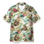 Baseball Tropical Men'S Button'S Up Shirts Hawaiian Shirt & Beach Shorts