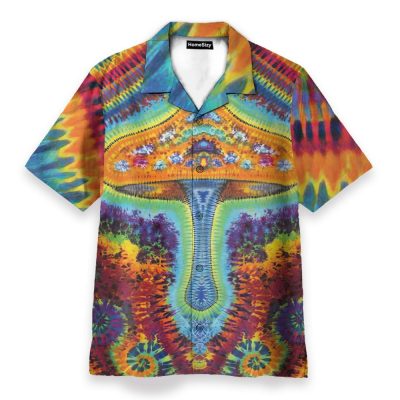 Hippie Magic Mushroom Colorful Hawaiian Shirt