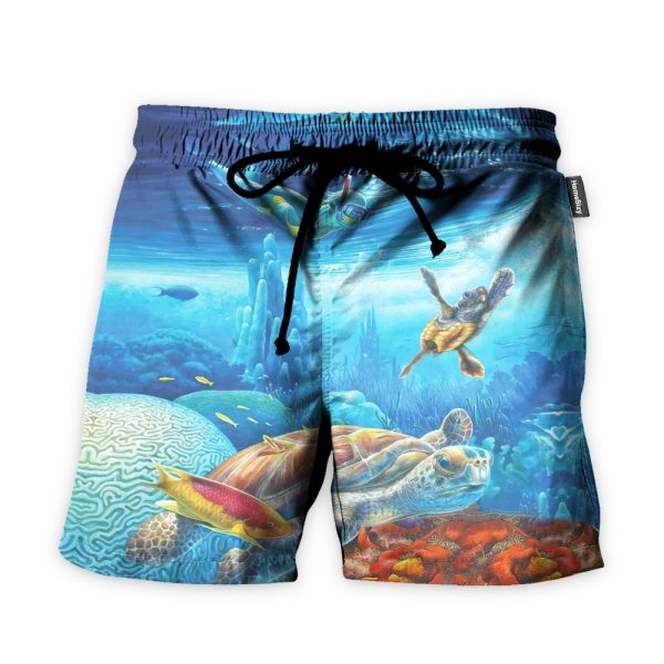 Freediving With Sea Turtles Hawaiian Shirt