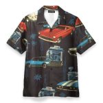 Retro Car Men'S Button'S Up Shirts Hawaiian Shirt
