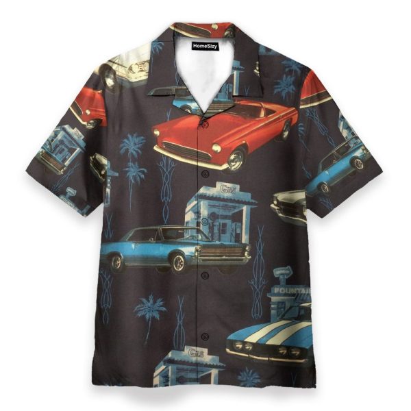 Retro Car Men'S Button'S Up Shirts Hawaiian Shirt