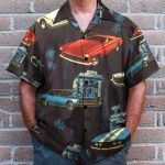 Retro Car Men'S Button'S Up Shirts Hawaiian Shirt