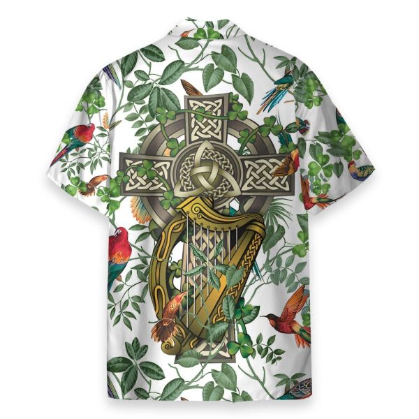 The Celtic Cross Harp Irish Shamrock Hawaiian Shirt & Beach Shorts