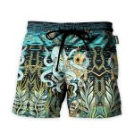 Diver Fighting With Octopus Dark Ocean Pattern Hawaiian Shirt