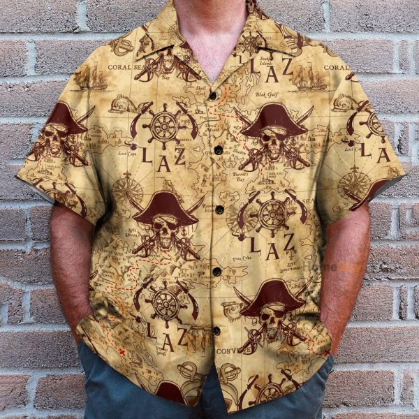 Vintage Pirate Skulls Hawaiian Shirt