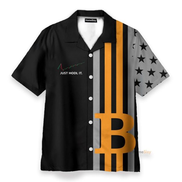Bitcoin Just Hold It Men'S Button'S Up Shirts Hawaiian Shirt & Beach Shorts