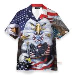 Eagles Patriotism American Sky 4Th July Idependence Day Hawaiian Shirt