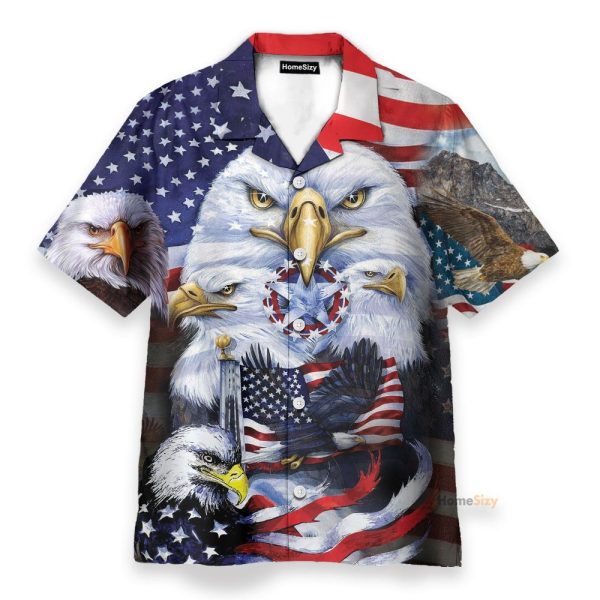 Eagles Patriotism American Sky 4Th July Idependence Day Hawaiian Shirt