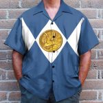 Mighty Morphin Power Blue Ranger Cosplay Costume Hawaiian Shirt