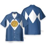 Mighty Morphin Power Blue Ranger Cosplay Costume Hawaiian Shirt