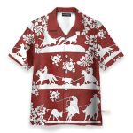 Horse Racing Cowboy Red Team Roping Hawaiian Shirt & Beach Shorts