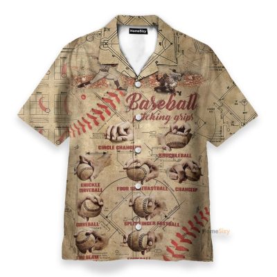 Baseball Pitching Grips Hawaiian Shirt