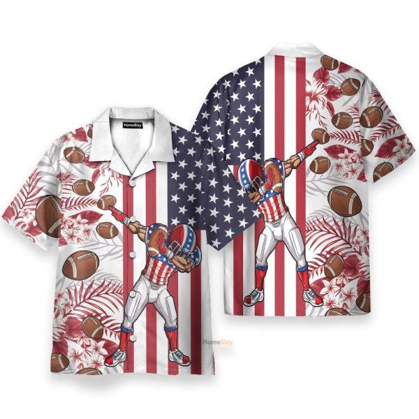 Football 4Th July America Independence Day America Flag Pattern Hawaiian Shirt
