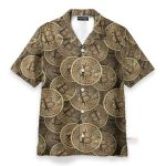 Realistic Seamless Bitcoin Cryptocurrency Hawaiian Shirt & Beach Shorts