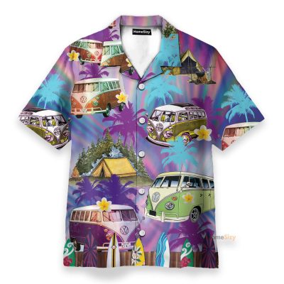 Amazing Summer Camping Campervan Hippie Hawaiian Shirt