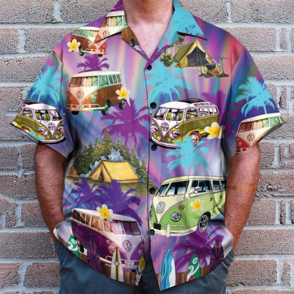Amazing Summer Camping Campervan Hippie Hawaiian Shirt