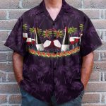 Paradise Red Wine Men'S Button'S Up Shirts Hawaiian Shirt
