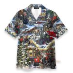 Amazing Santa Biker Funny Button'S Up Shirts Hawaiian Shirt