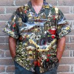 Amazing Santa Biker Funny Button'S Up Shirts Hawaiian Shirt