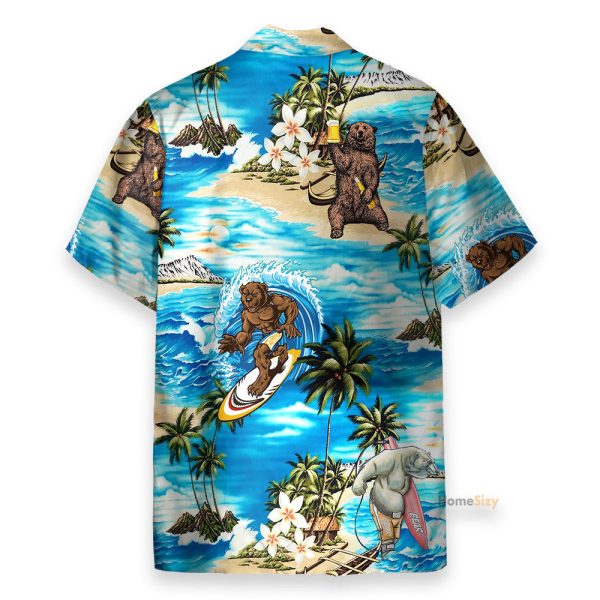 Love Bear Summer Vibe Funny Button'S Up Shirts Hawaiian Shirt