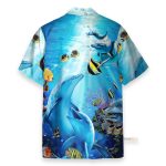 Dancing Dolphin In Blue Ocean Hawaiian Shirt