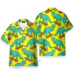 Funny Tyrannosaurus Rex On Skateboard Hawaiian Shirt & Beach Shorts