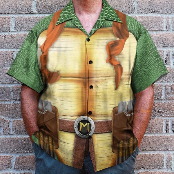 Michelangelo Tmnt Mike Mikey Cosplay Costume Hawaiian Shirt & Beach Shorts