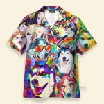 It'S A Husky Not A Freaking Wolf Colorful Pattern Hawaiian Shirt & Beach Shorts