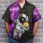 Astronaut Handles Bitcoin In The Galaxy Hawaiian Shirt