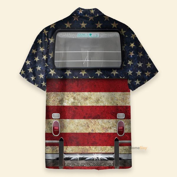 Goldendoodle Flag Hippie Bus Hawaiian Shirt