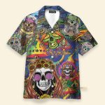 Colorful Skull Hippie Hawaiian Shirt