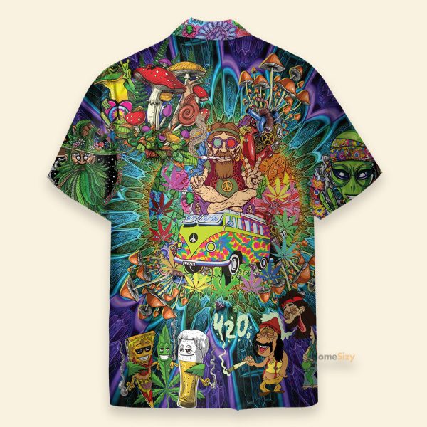 Amazing Hippie Weed And Mushroom Hawaiian Shirt