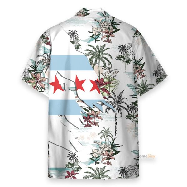 Navy Chicago Men'S Button'S Up Shirts Hawaiian Shirt