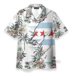 Navy Chicago Men'S Button'S Up Shirts Hawaiian Shirt