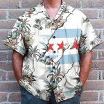Navy Chicago Men'S Button'S Up Shirts Hawaiian Shirt