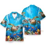 Summer Time Sea Turtle Men'S Button'S Up Shirts Hawaiian Shirt