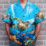 Summer Time Sea Turtle Men'S Button'S Up Shirts Hawaiian Shirt
