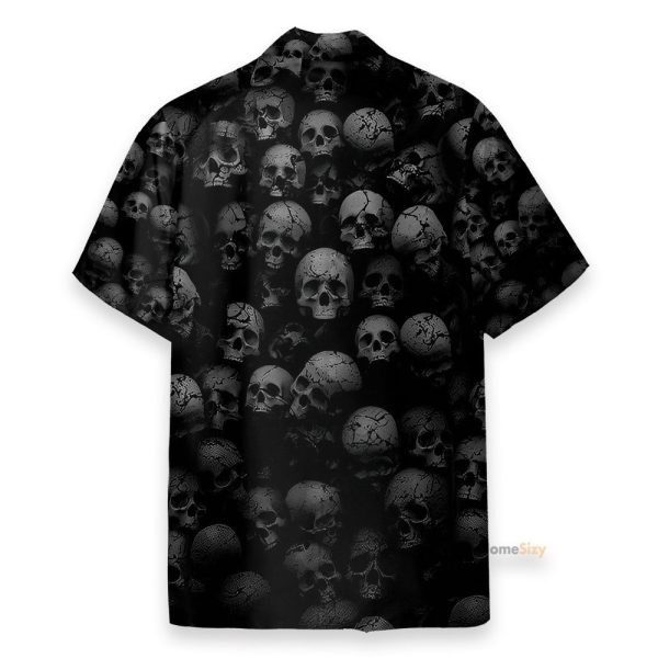 Skull Men'S Button'S Up Shirts Hawaiian Shirt & Beach Shorts