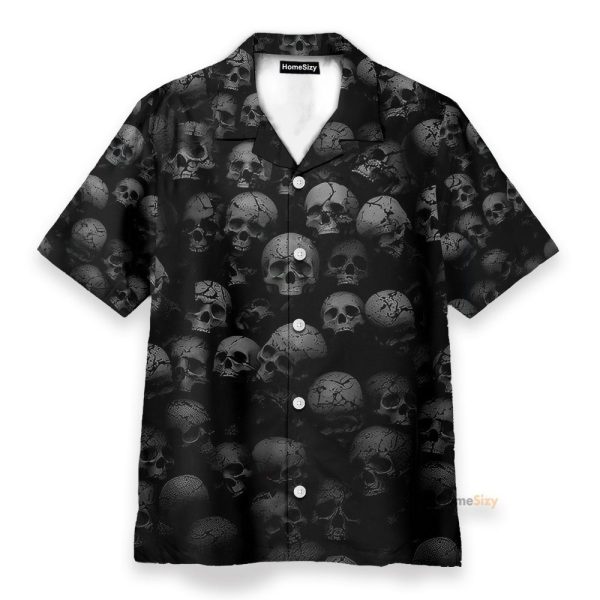 Skull Men'S Button'S Up Shirts Hawaiian Shirt & Beach Shorts