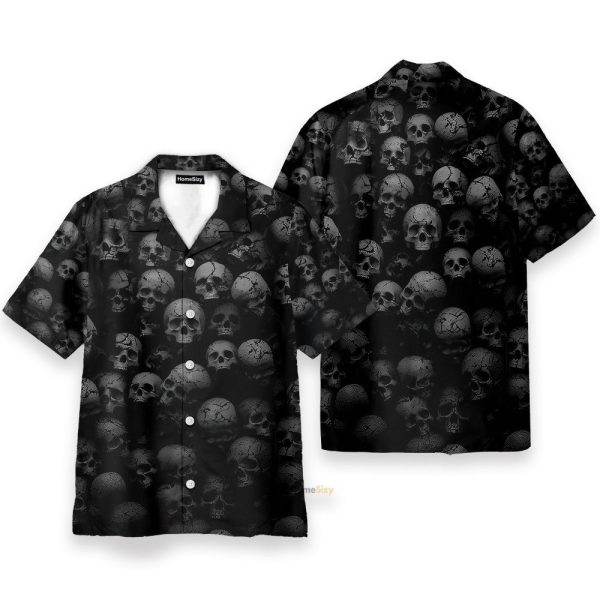 Skull Men'S Button'S Up Shirts Hawaiian Shirt & Beach Shorts