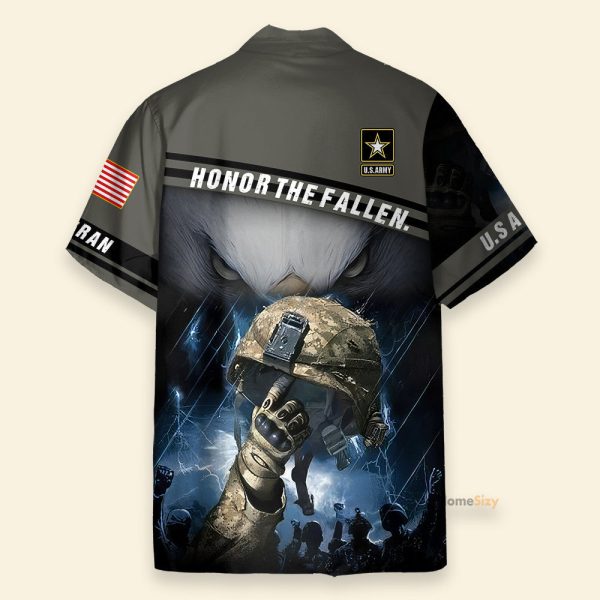 Us Army Helmet Honor The Fallen Hawaiian Shirt