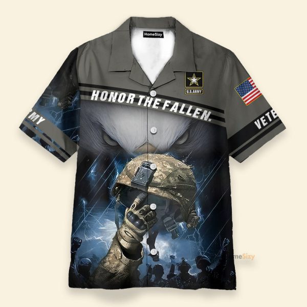 Us Army Helmet Honor The Fallen Hawaiian Shirt