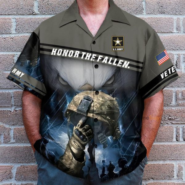 Us Army Helmet Honor The Fallen Hawaiian Shirt